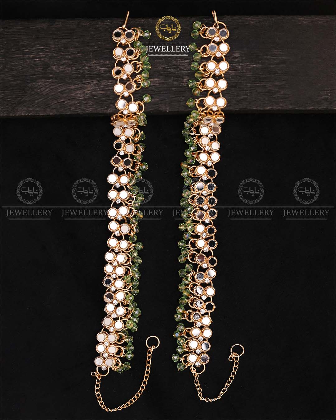 Dots Kundan Anklets Pazaib (pair)-2734 Nayab Jewellery