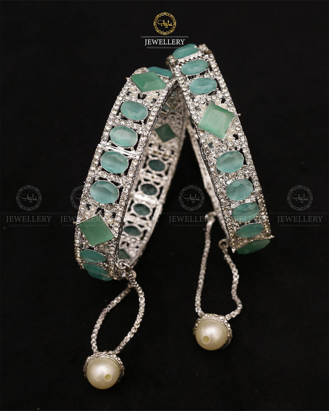 Faiqa Zirconia bangles (pair)-2679 Nayab Jewellery