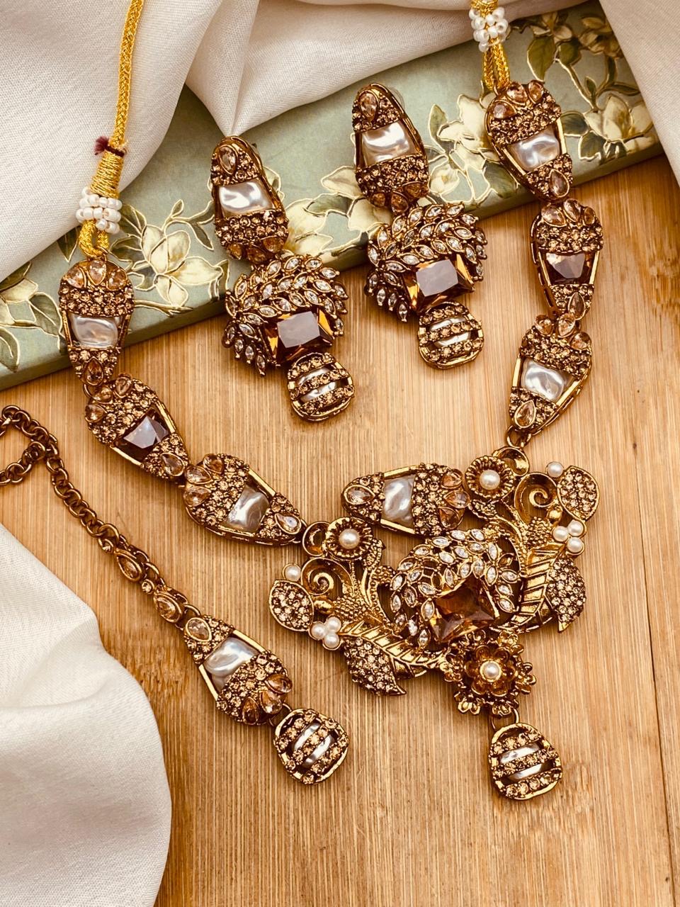 Turkish Mother Pearl Necklace set N-106