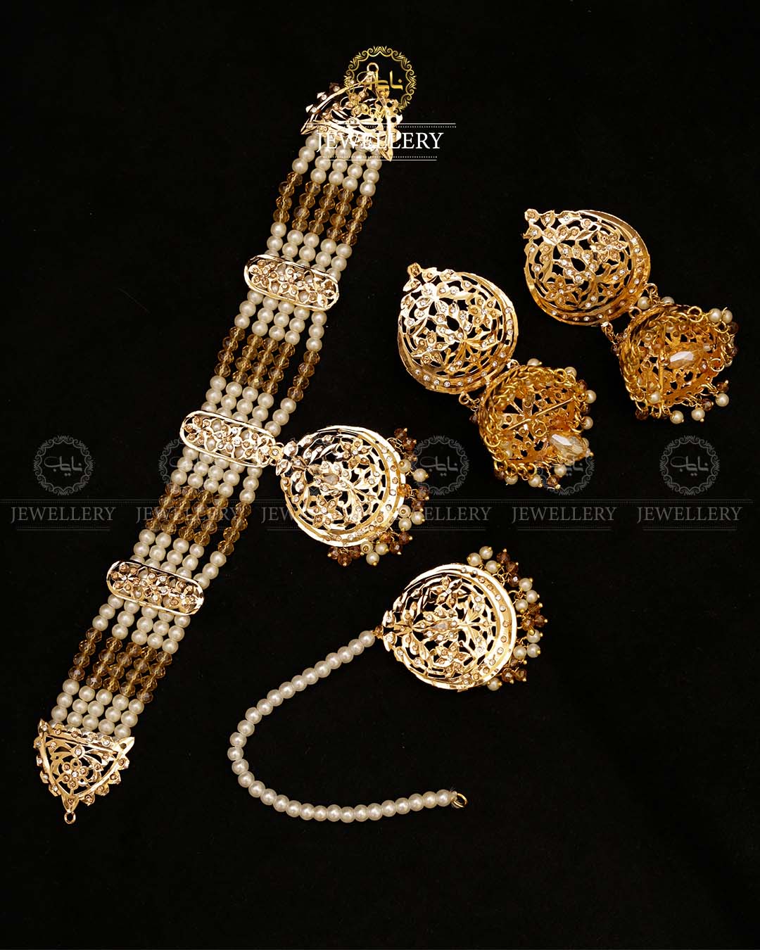 Gold plated Hyedrabadi Chokar with Jhumki Tika-2794
