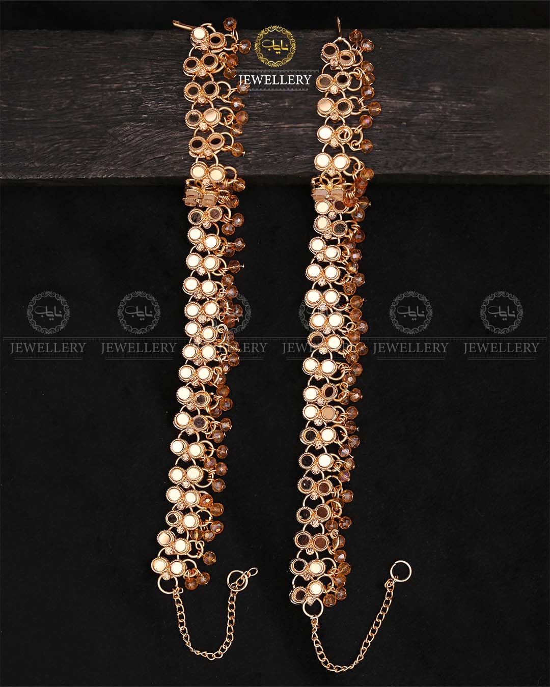 Dots Kundan Anklets Pazaib (pair)-2734 Nayab Jewellery