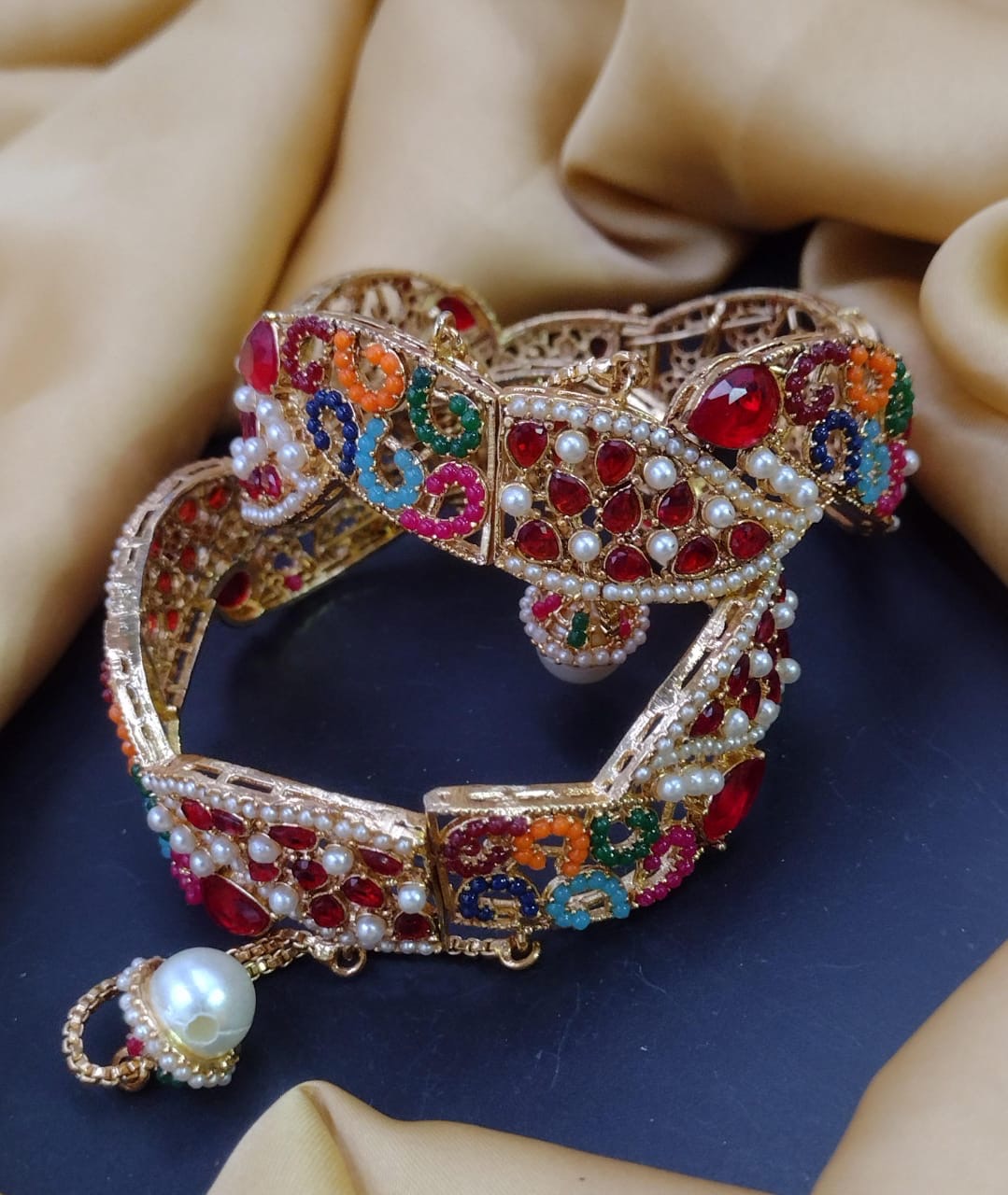 Marquise cut Openable Bangles (pair)-2591 Nayab Jewellery