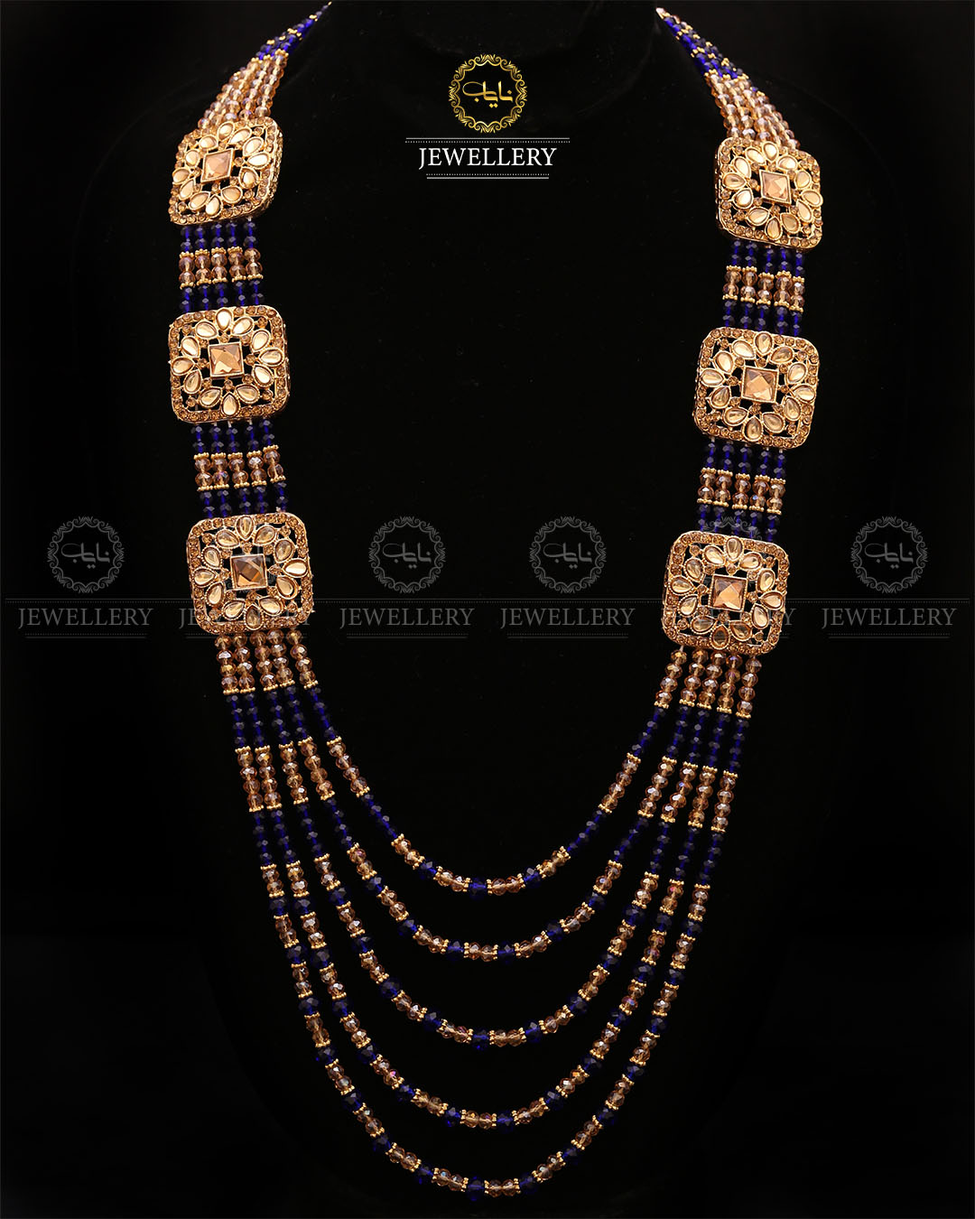 Bridal Broch Mala (with out Earrings)-2732-Golden Nayab Jewellery