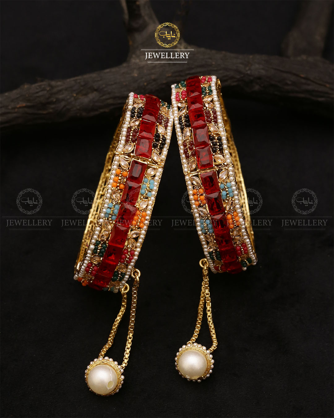 Nusrat Noratan Openable bangles (pair)-2681 Nayab Jewellery