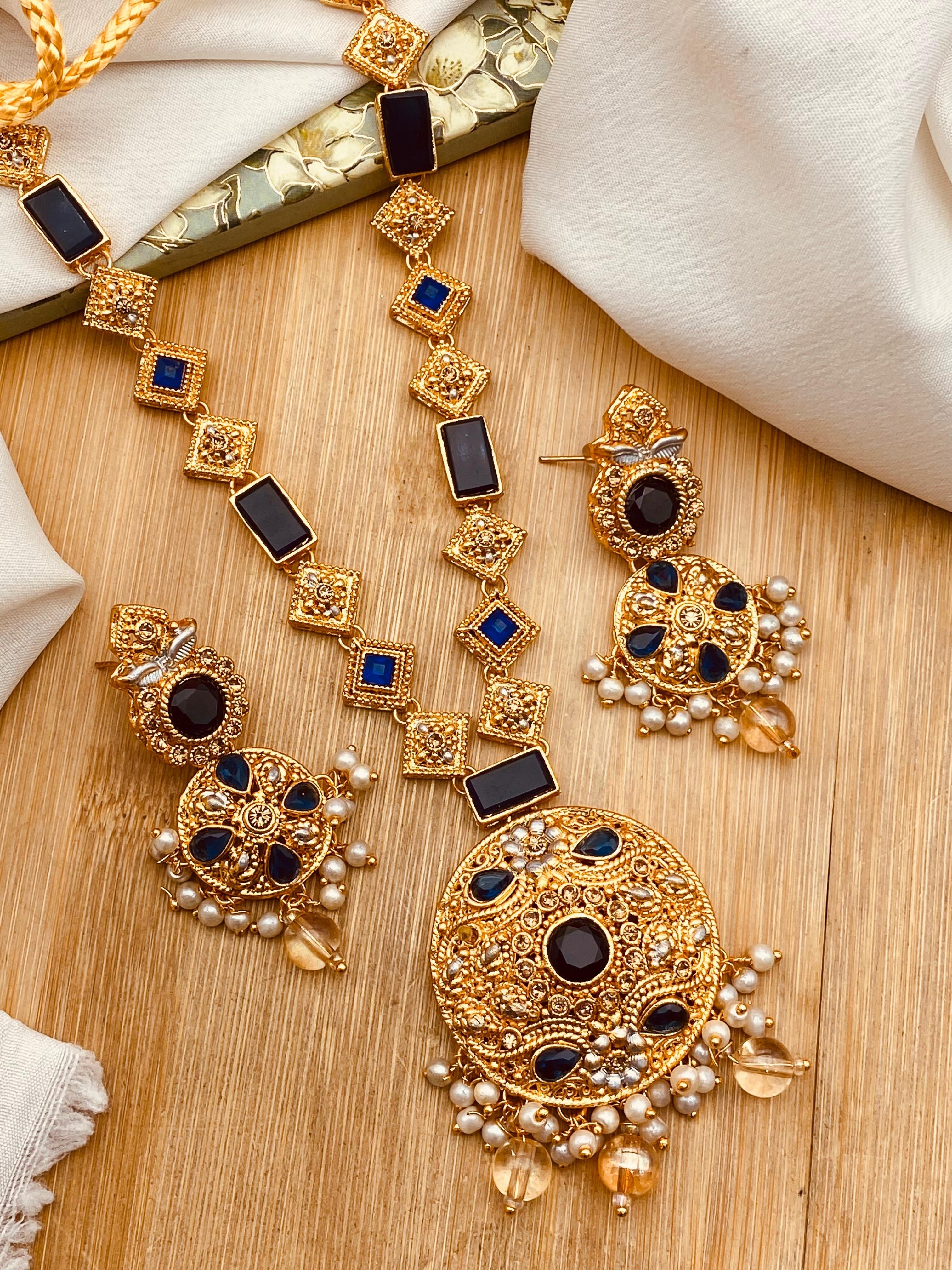 Latest Style Egyptian Mala With Earring NJ-1503 Nayab Jewellery
