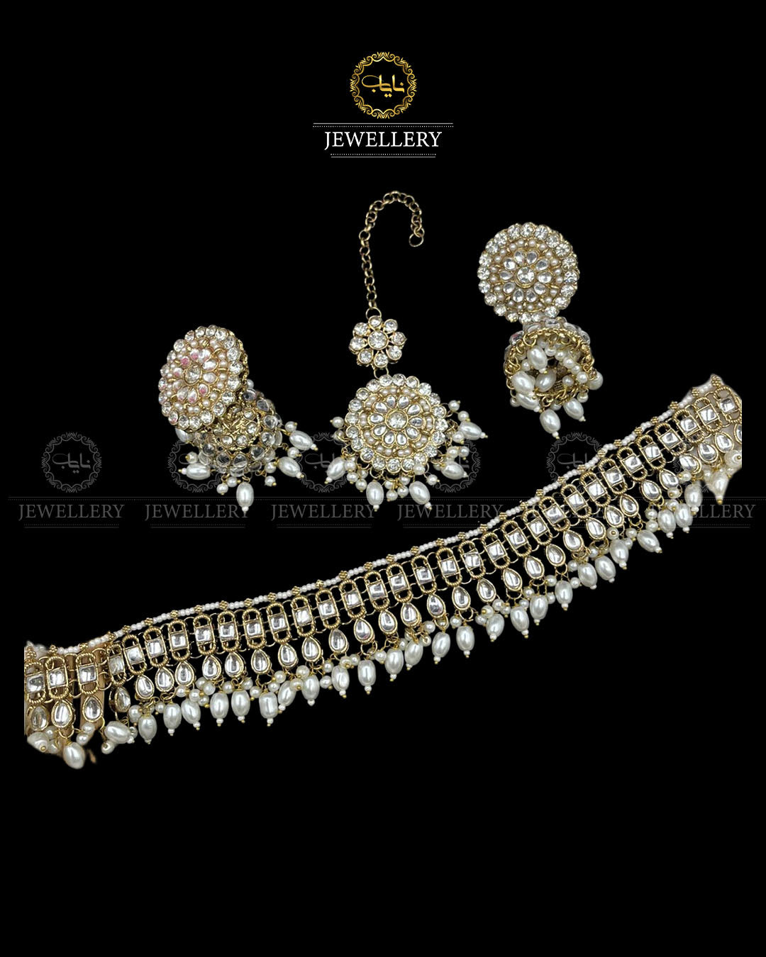 Dubbi Kundan Guluband with Jhumka Tika N-107