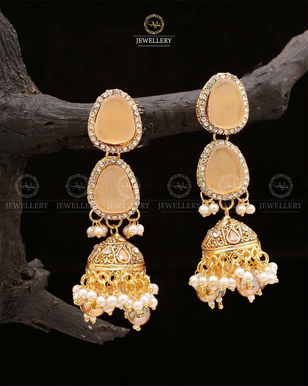 Shahi Long Jhumka-2563-Golden Nayab Jewellery