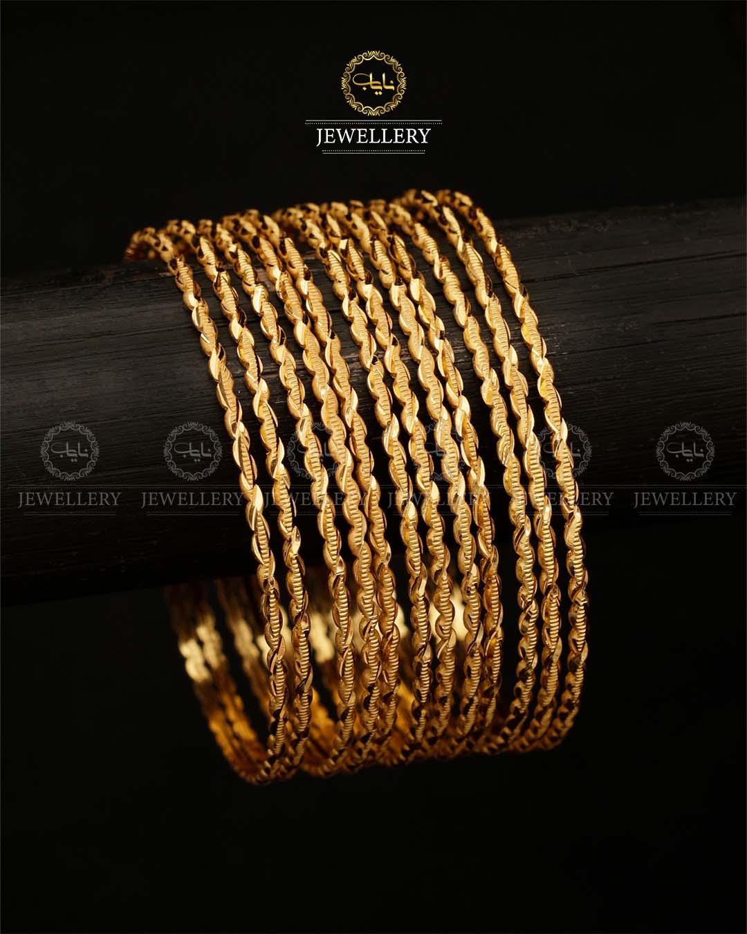 Gold look 12 pcs Indian Bangles BL-5031