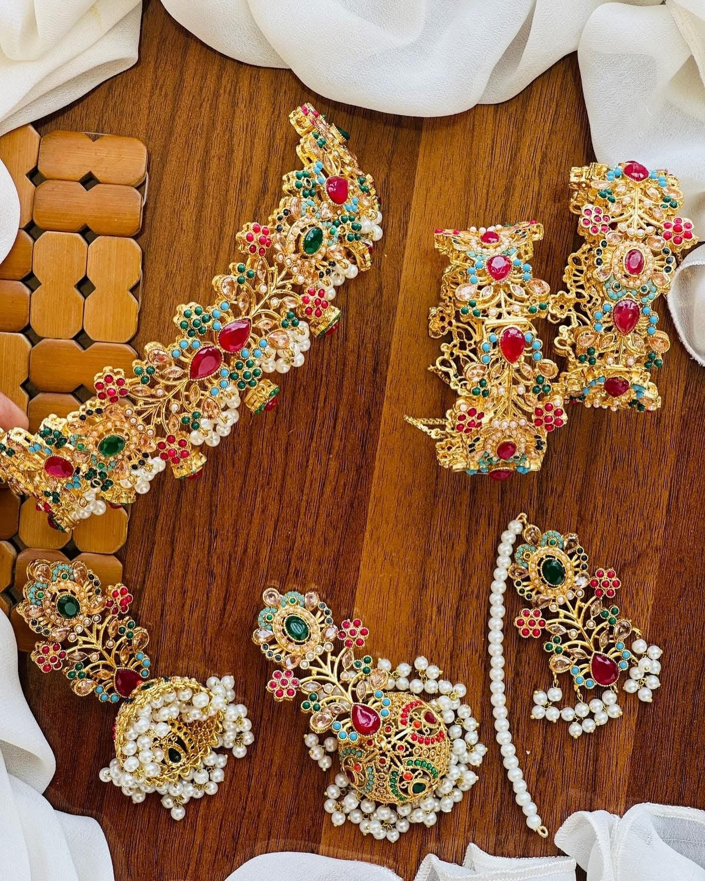 Noratan Collar set with Openable Bangles combo-2496 Nayab Jewellery