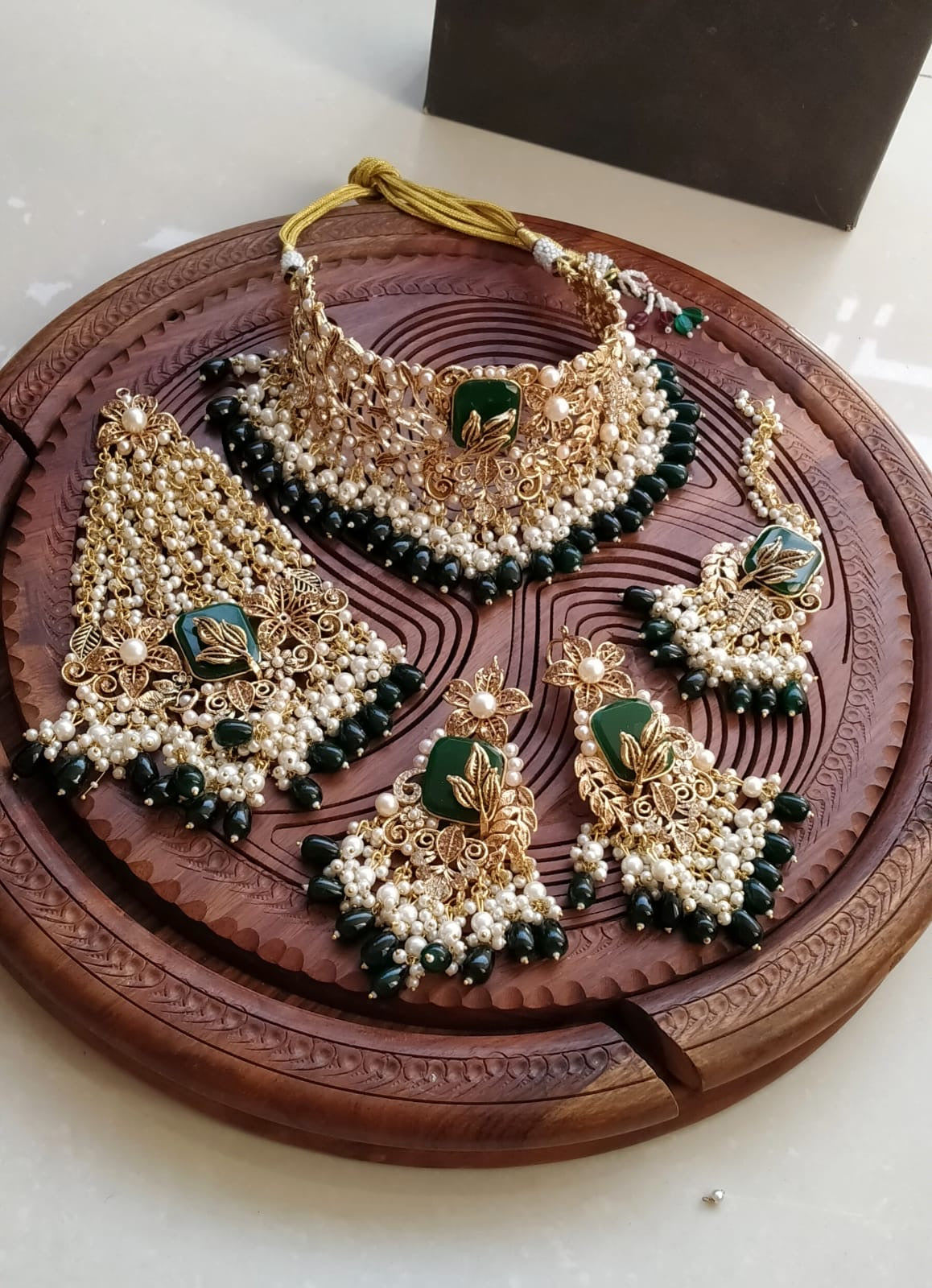 Designer Hand Made 5 pcs Bridal set-2075 Nayab Jewellery
