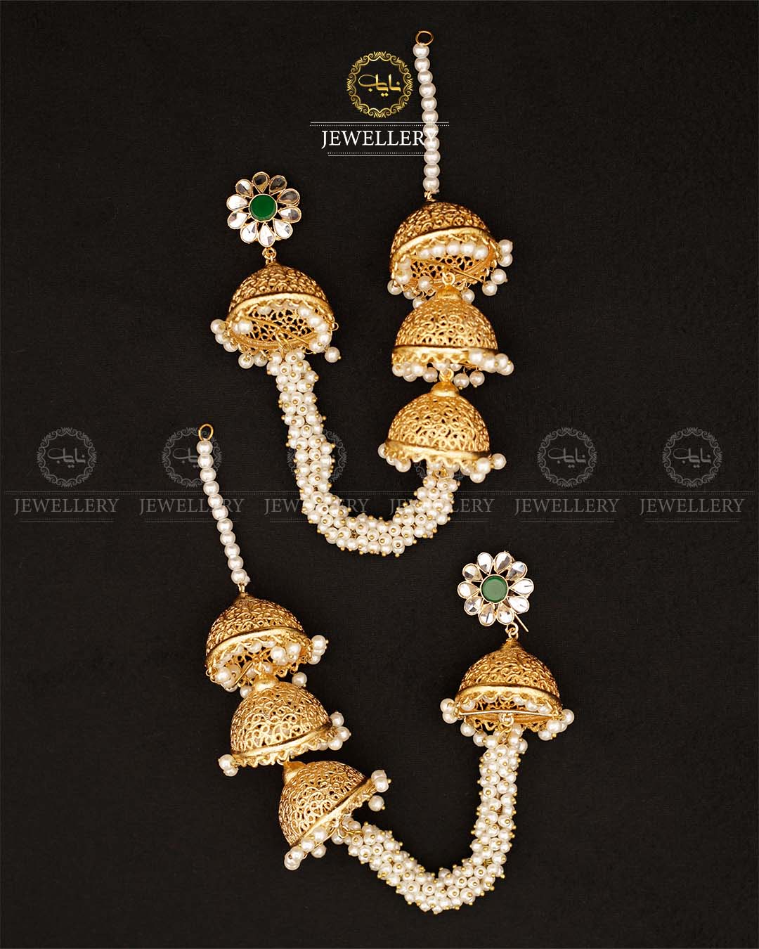 Designs 3 step Sahara Jhumki Earrings-2881