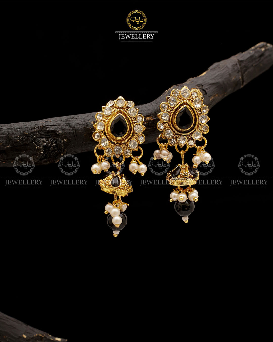 Uncut Small Jhumki-2554-Golden Nayab Jewellery