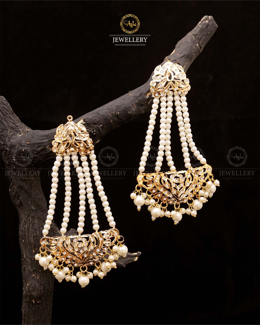 Jhomer Style Hyedrabadi Earrings-2684 Nayab Jewellery