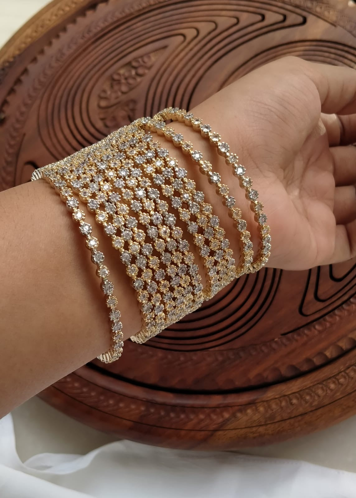 American Diamond 4 pcs Bangles -1944 Nayab Jewellery
