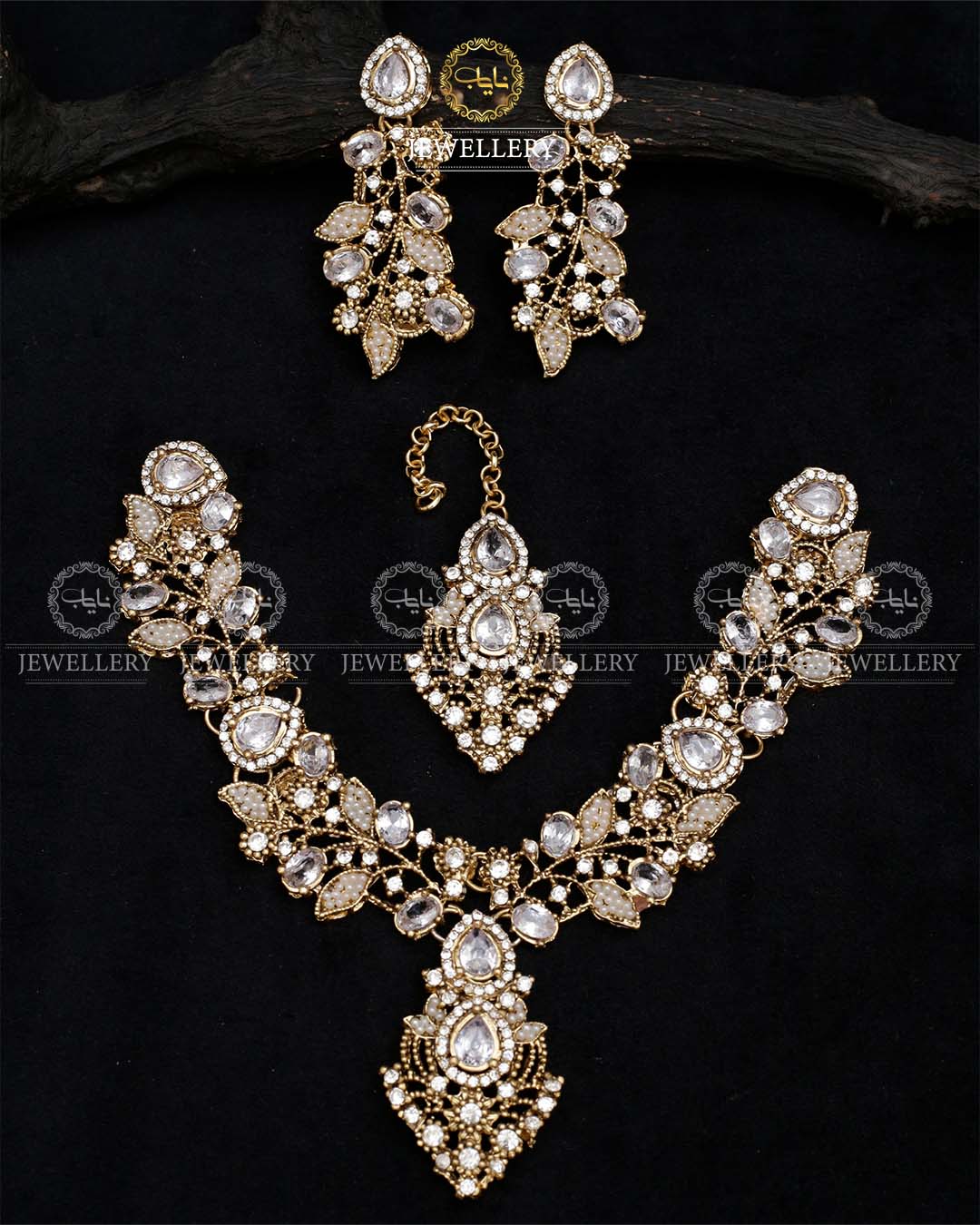 Turkish Necklace set-2570-Golden