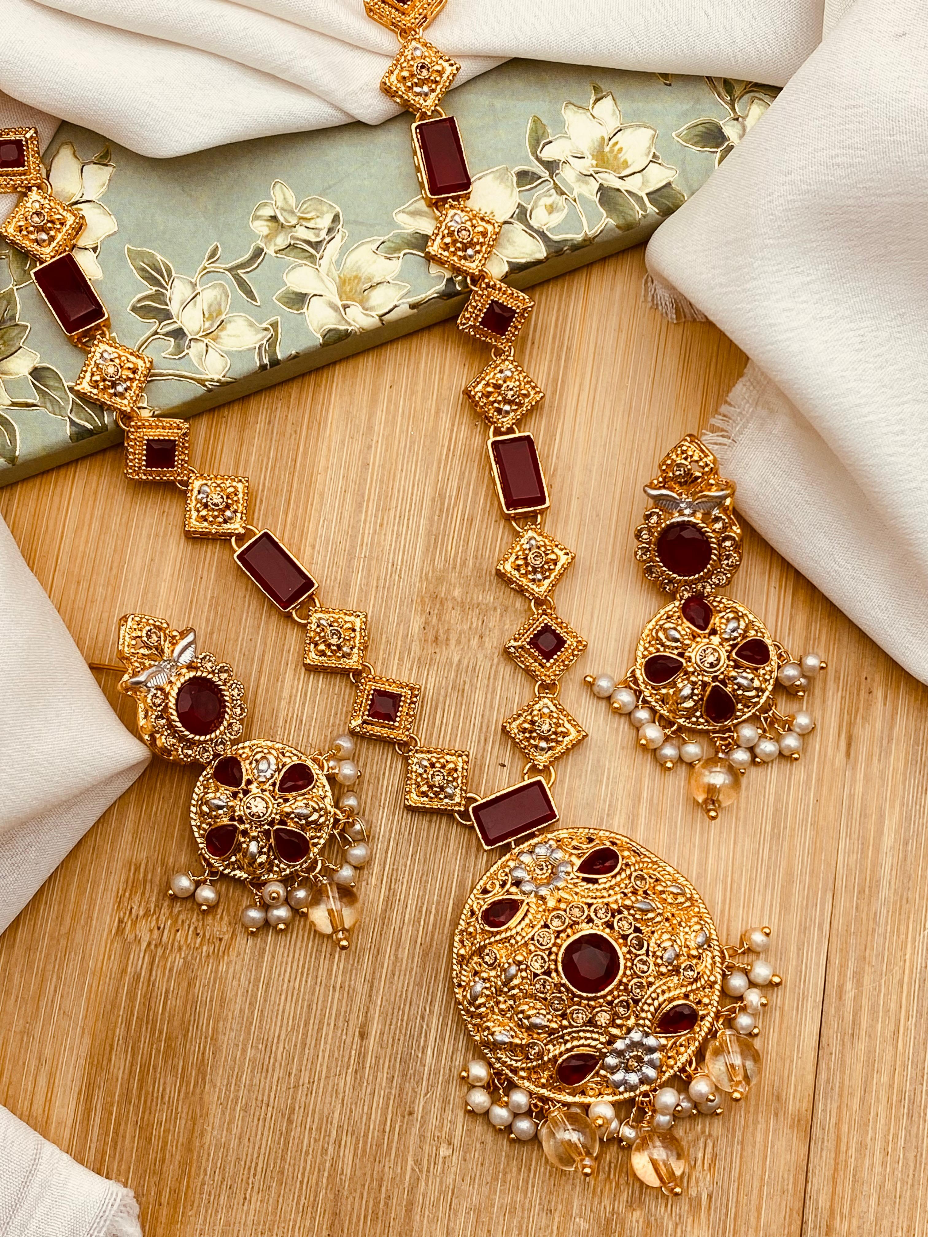 Latest Style Egyptian Mala With Earring NJ-1503 Nayab Jewellery