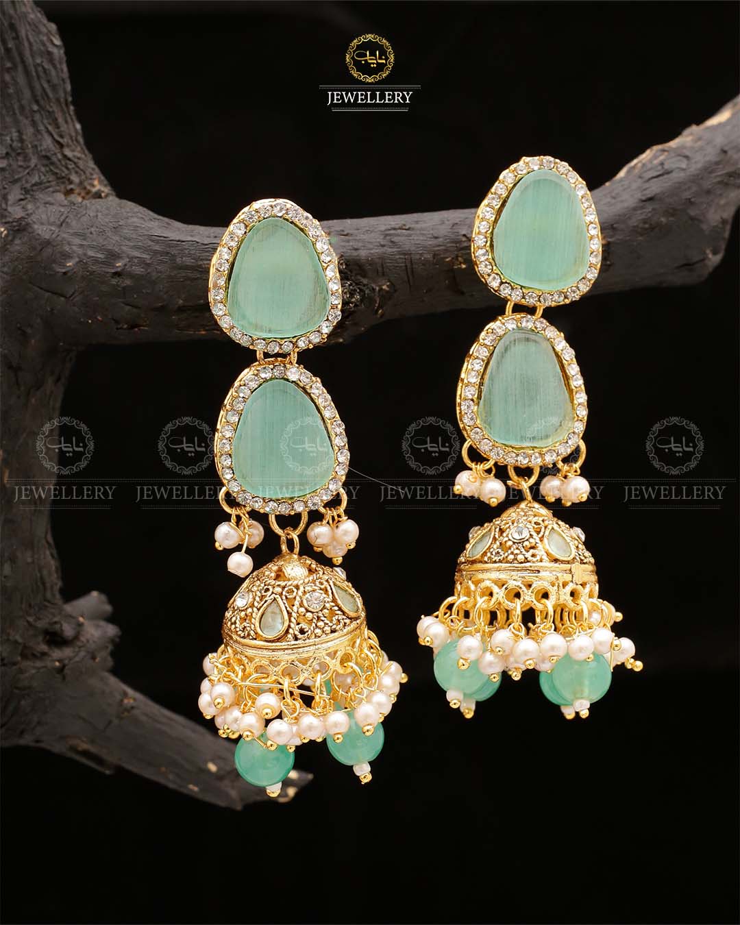Shahi Long Jhumka-2563-Golden Nayab Jewellery