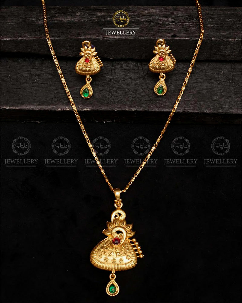 Indian Rajwadi Locket Pendant set-2431 Nayab Jewellery
