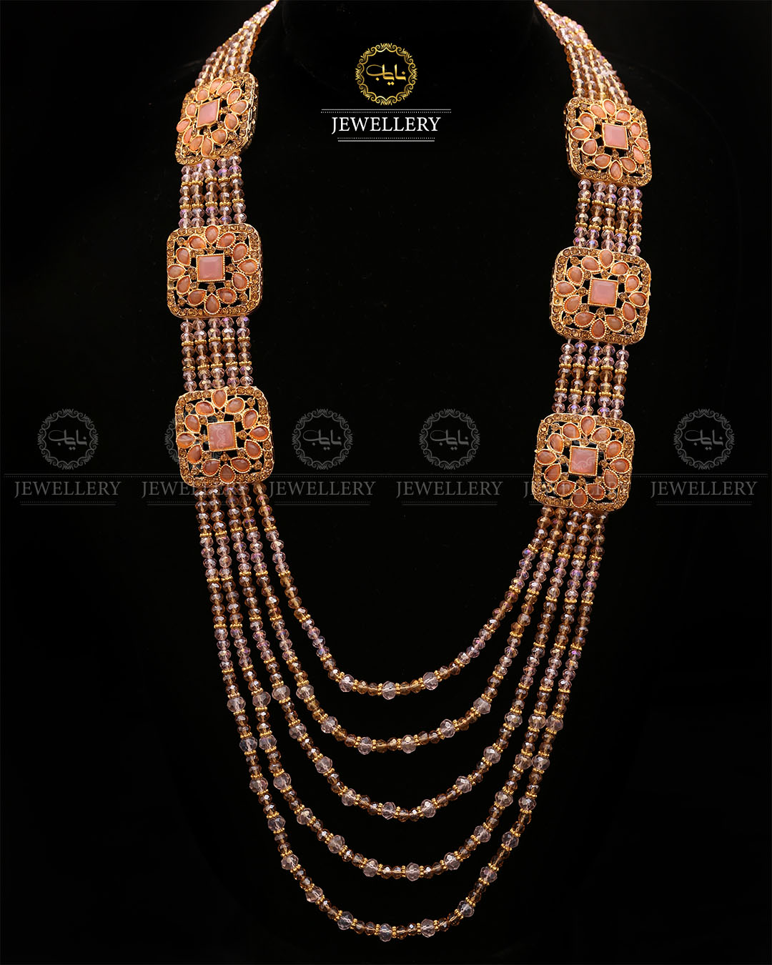 Bridal Broch Mala (with out Earrings)-2732-Golden Nayab Jewellery