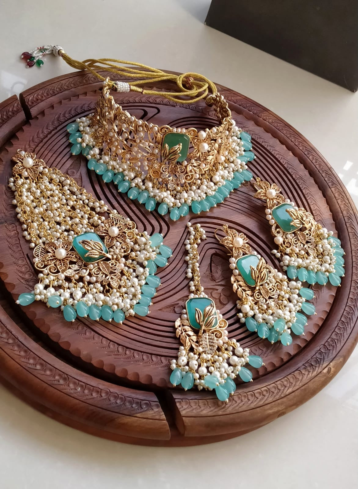 Designer Hand Made 5 pcs Bridal set-2075 Nayab Jewellery