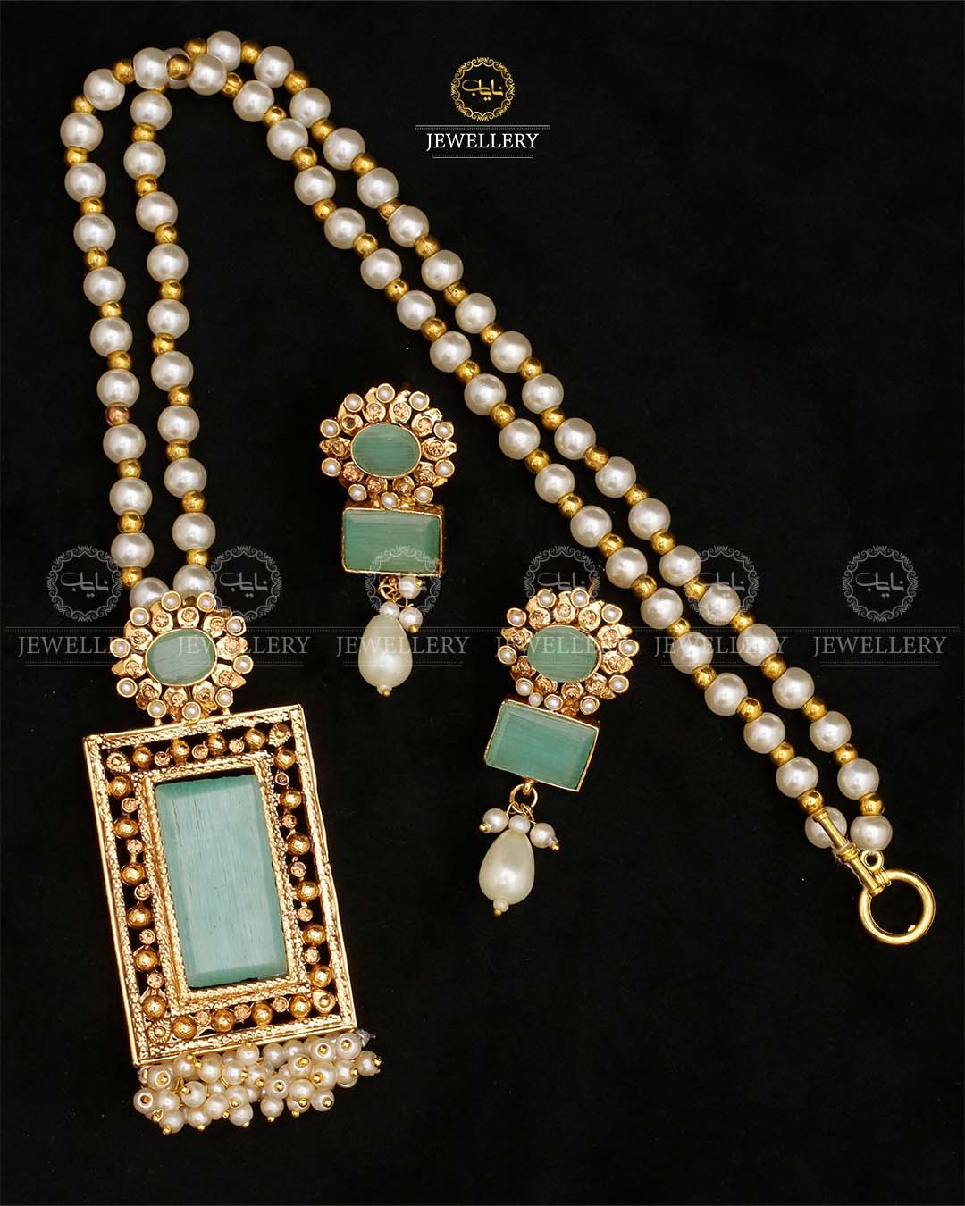 Egyptian Locket set with mala-2519 Nayab Jewellery