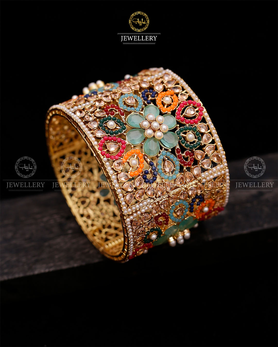 Floral Noratan Bridal Openable Bangle (Each)-2594 Nayab Jewellery