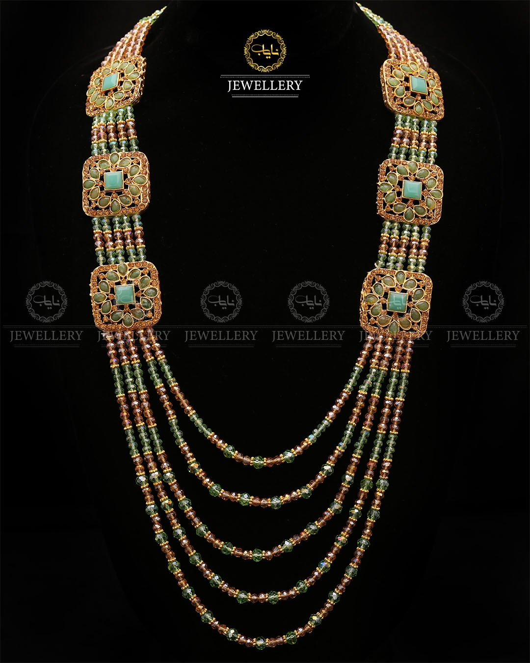 Bridal Broch Mala (with out Earrings)-2732-Golden Nayab Jewellery