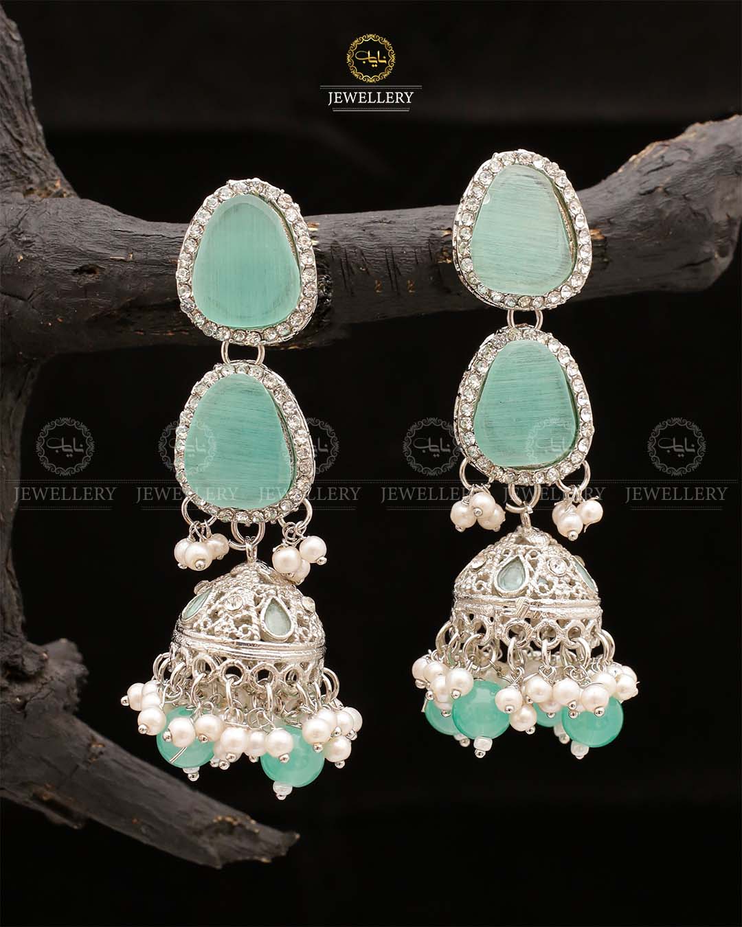 Shahi Long Jhumka-2563-Silver Nayab Jewellery