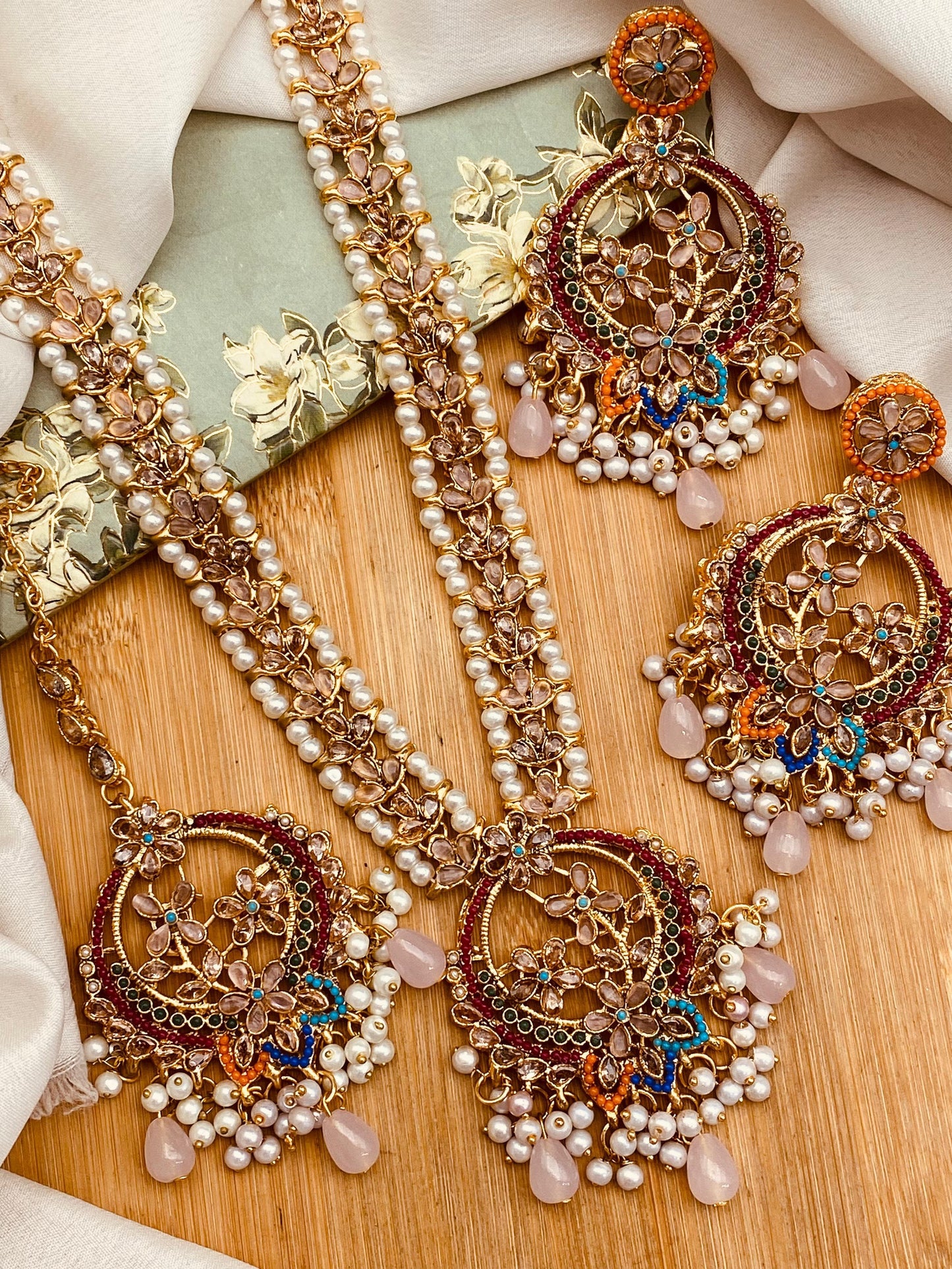 Zarcon Mala set with Hoops & Tika NJ-1919-M Nayab Jewellery