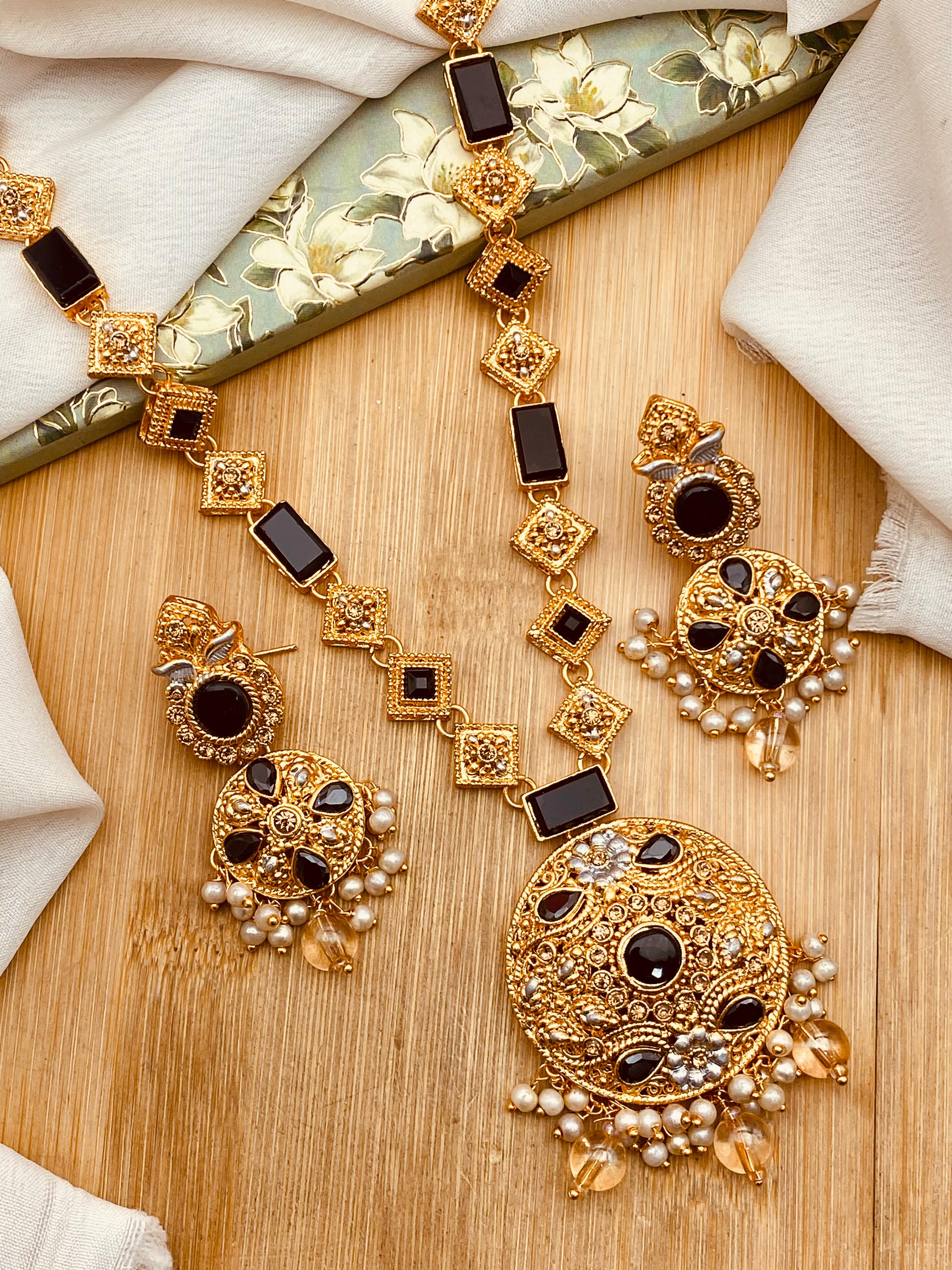 Latest Style Egyptian Mala With Earring NJ-1503 Nayab Jewellery
