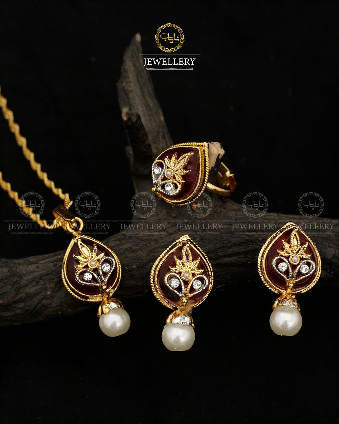 Egyptian Locket Combo set with adjustable Ring L-909