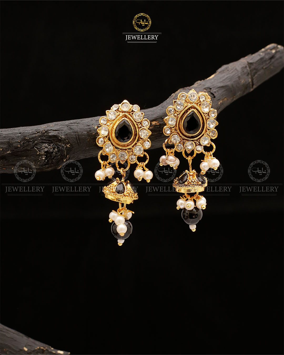 Uncut Small Jhumki-2554-Golden Nayab Jewellery