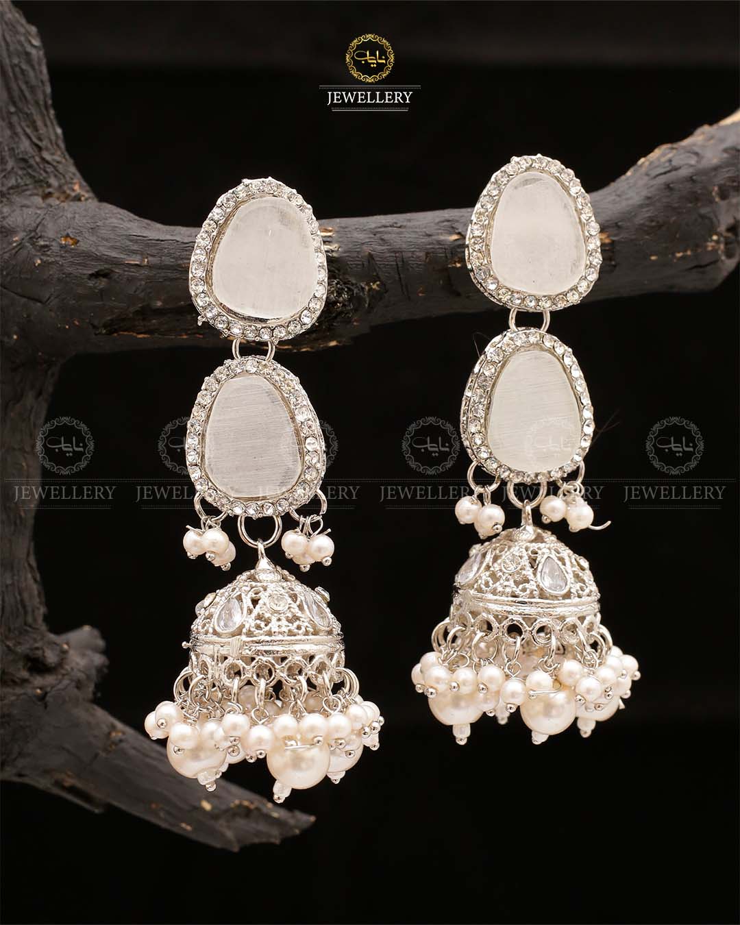 Shahi Long Jhumka-2563-Silver Nayab Jewellery