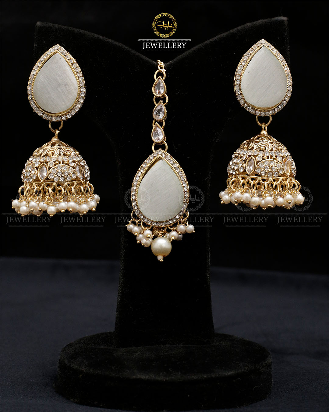Turkish Jhumka Tika set Golden-2280