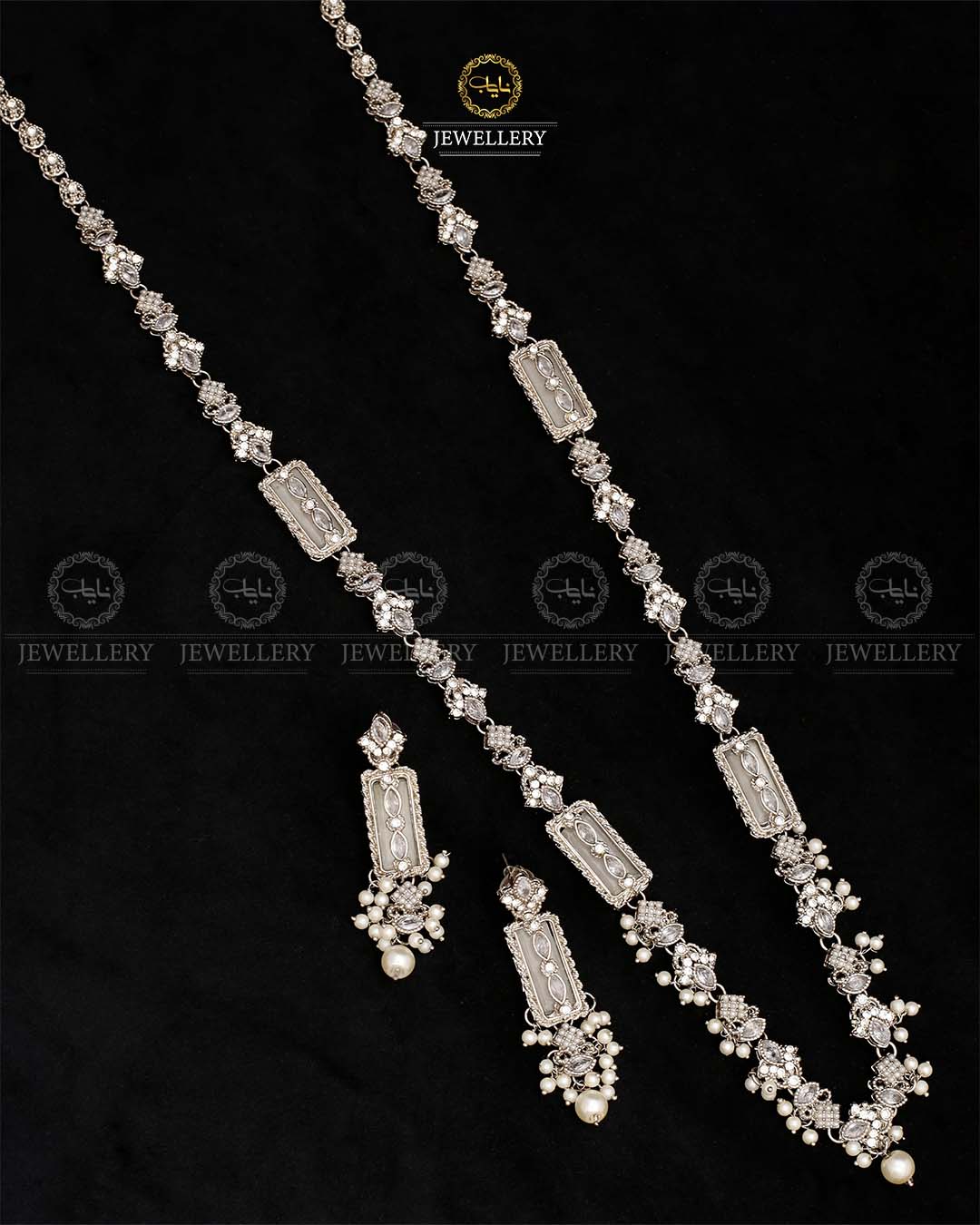 Turkish Long Mala set-2566-Silver Nayab Jewellery