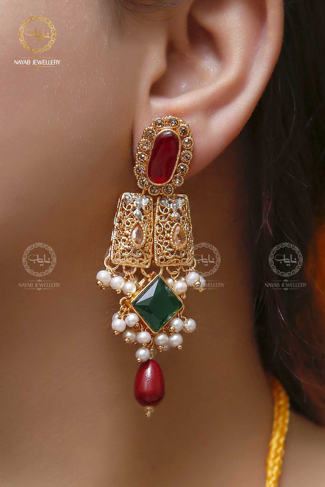 Elegant Egyptian Mala Set with Earring NJ-1212
