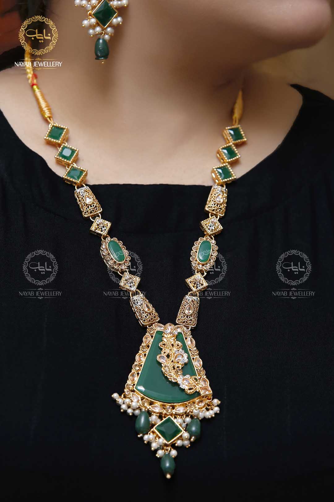Elegant Egyptian Mala Set with Earring NJ-1212