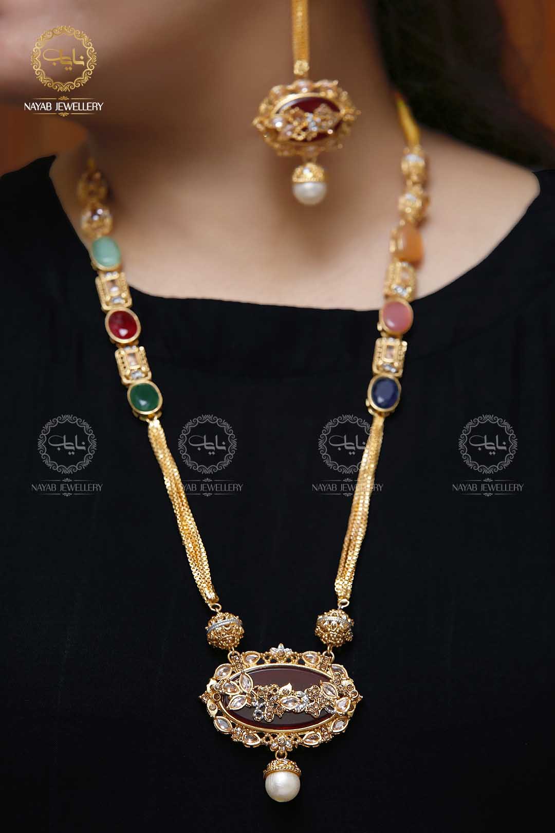 Royal Egyptian Mala Set with Earring NJ-1177