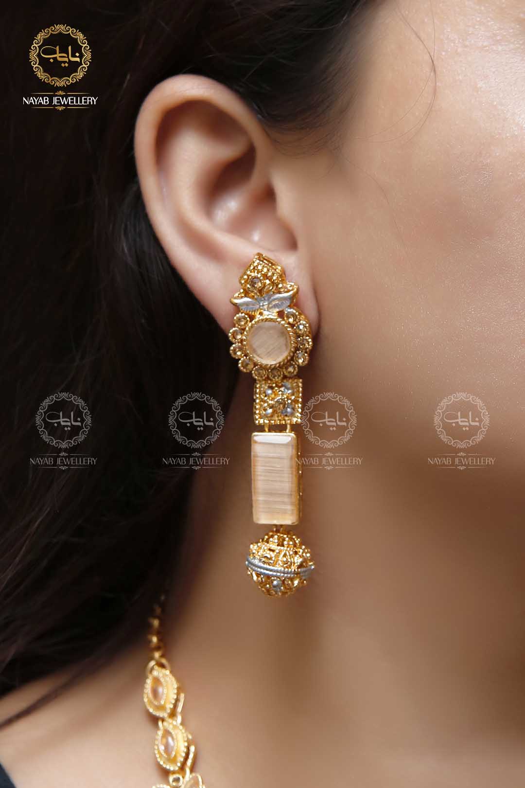 Trendy Bridal Egyptian Mala with Earring NJ-1166