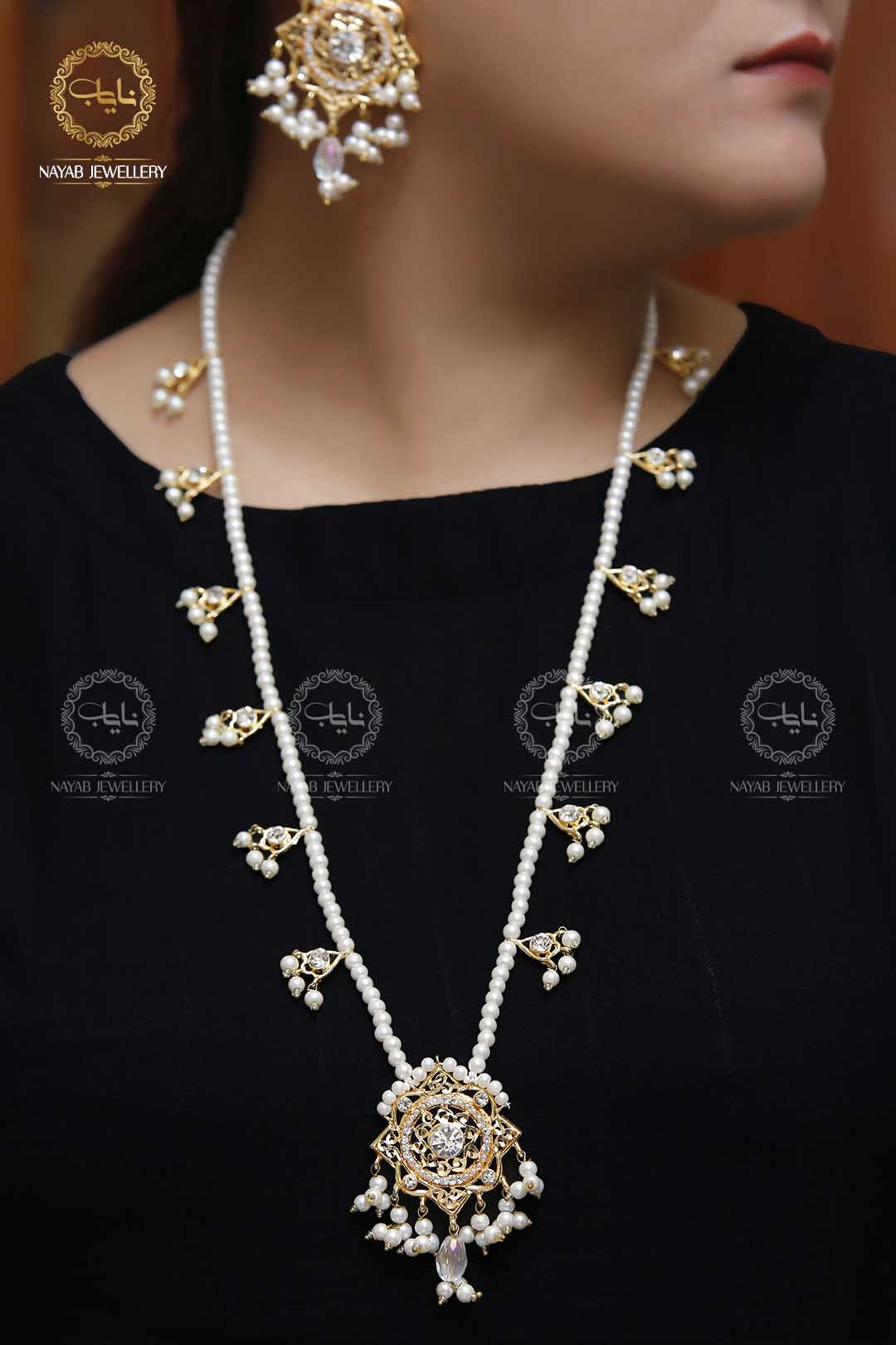 Traditional Hyedrabadi Mala Set with Earring NJ-1170