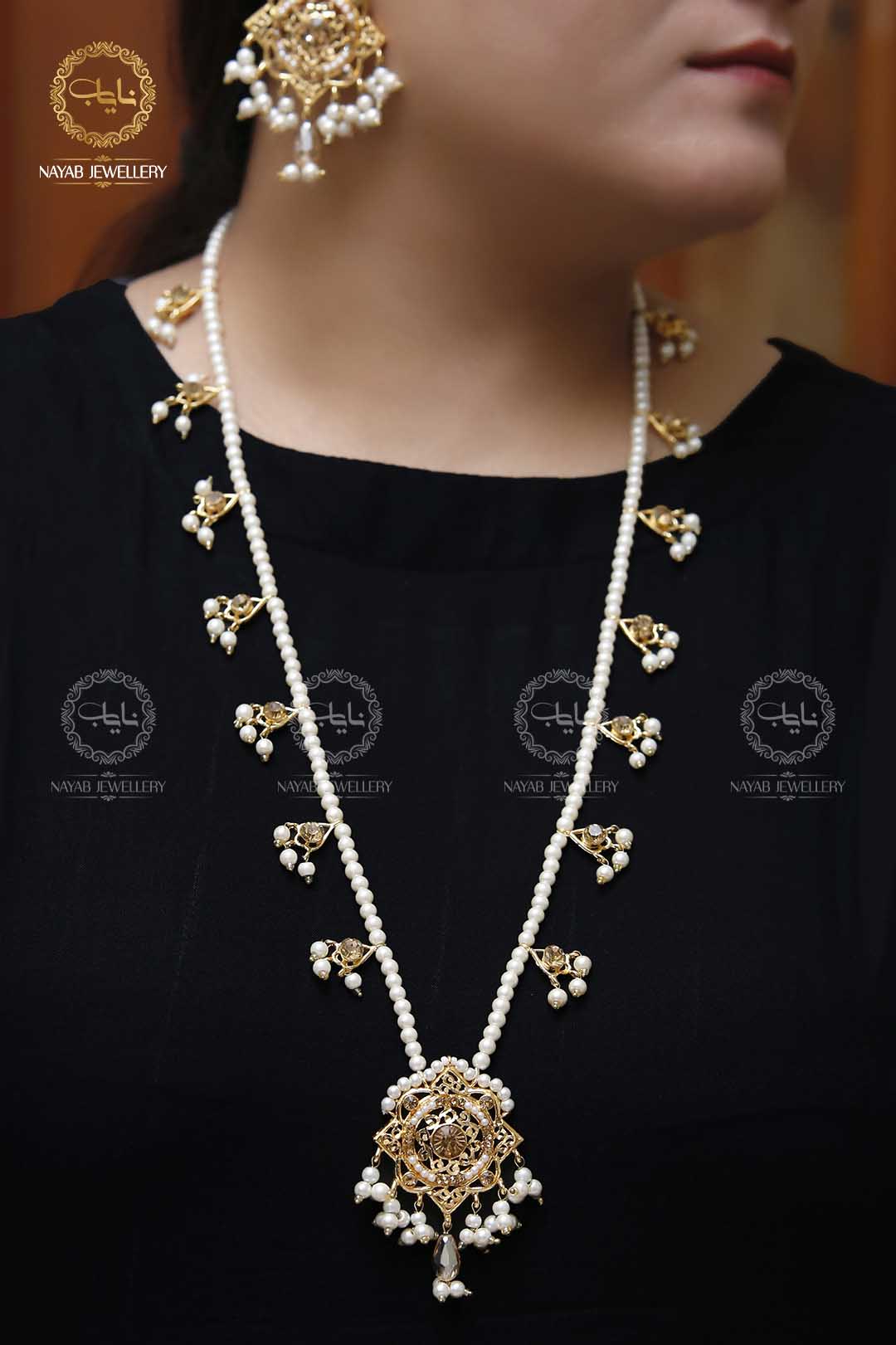 Traditional Hyedrabadi Mala Set with Earring NJ-1170