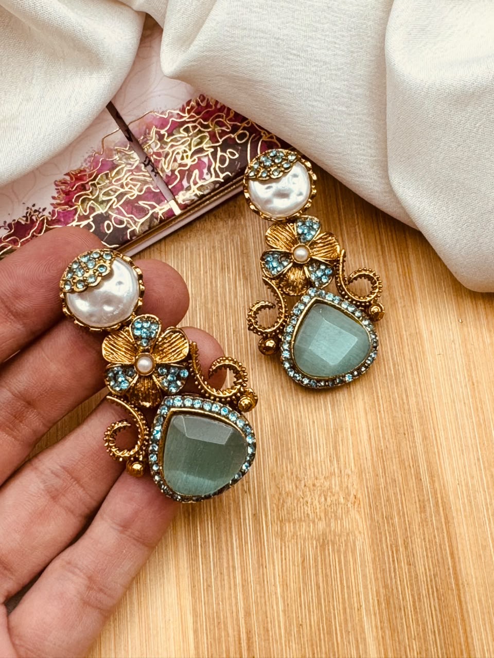 Turkish Dimond Cutt Earrings E-3057