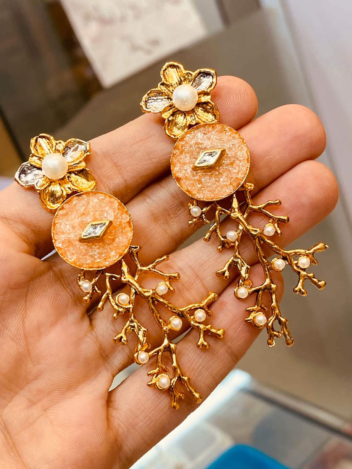 Crush Stone Earrings NJ-1502 Nayab Jewellery