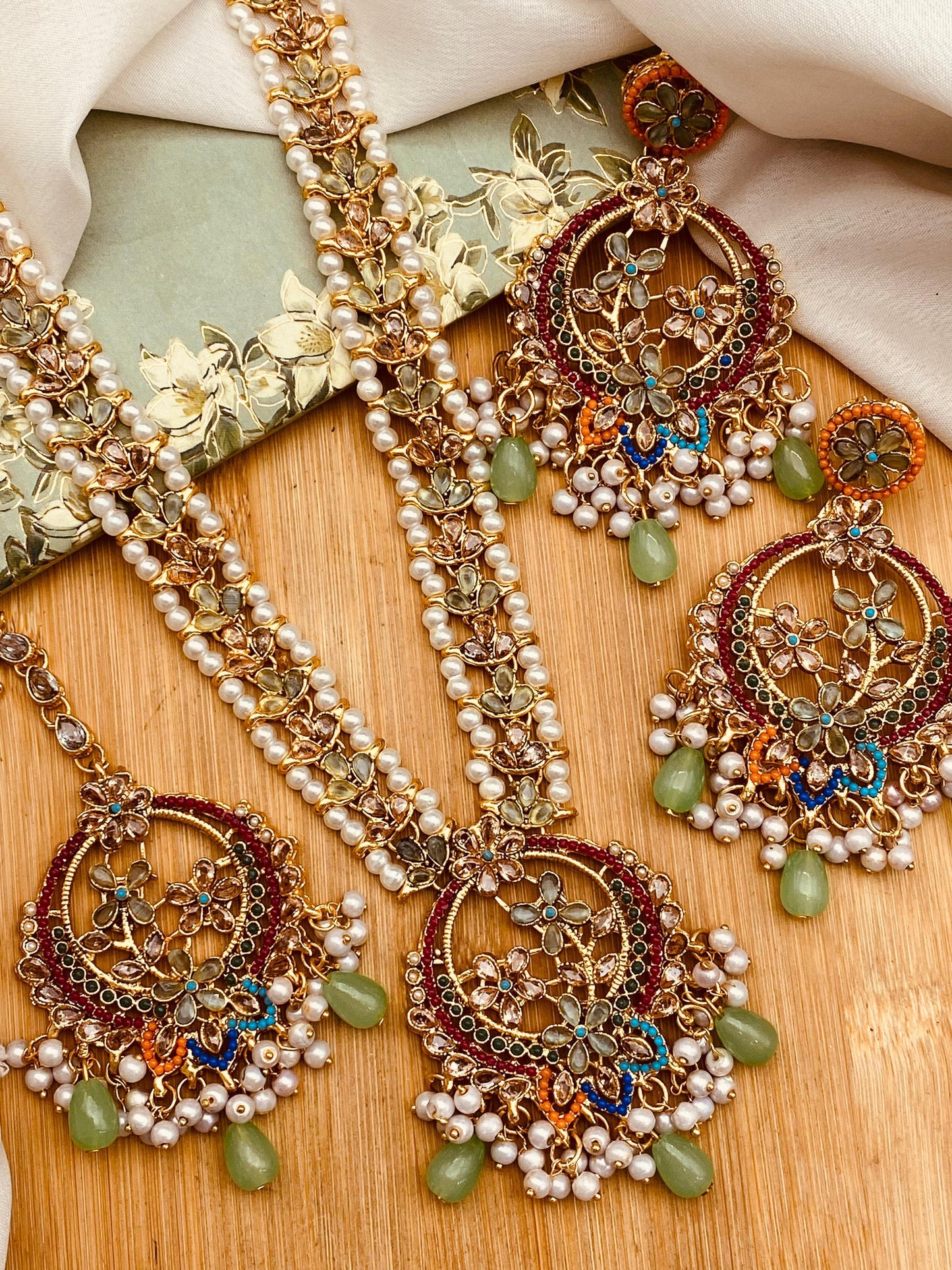 Zarcon Mala set with Hoops & Tika NJ-1919-M Nayab Jewellery