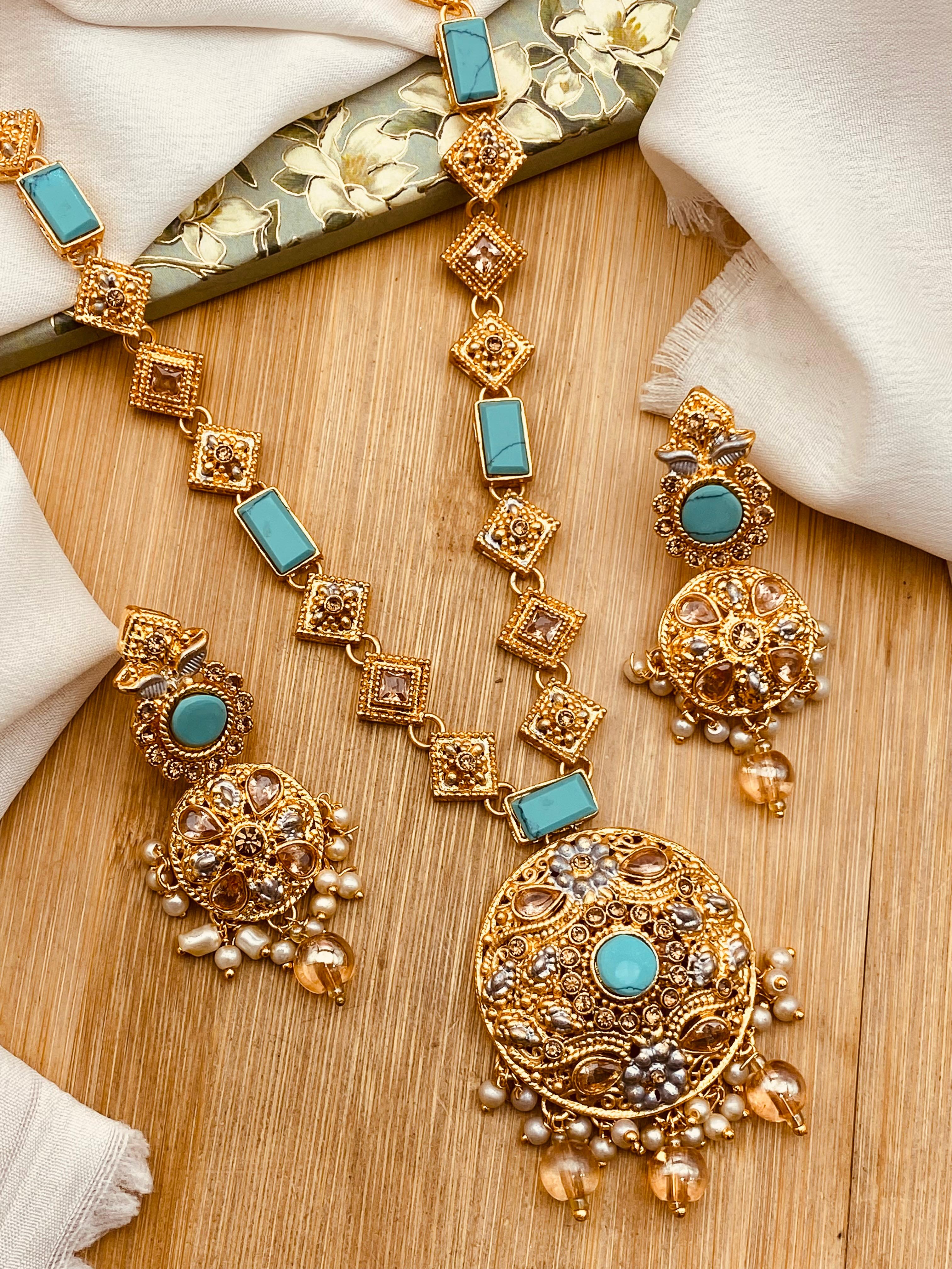 Latest Style Egyptian Mala With Earring NJ-1503 Nayab Jewellery