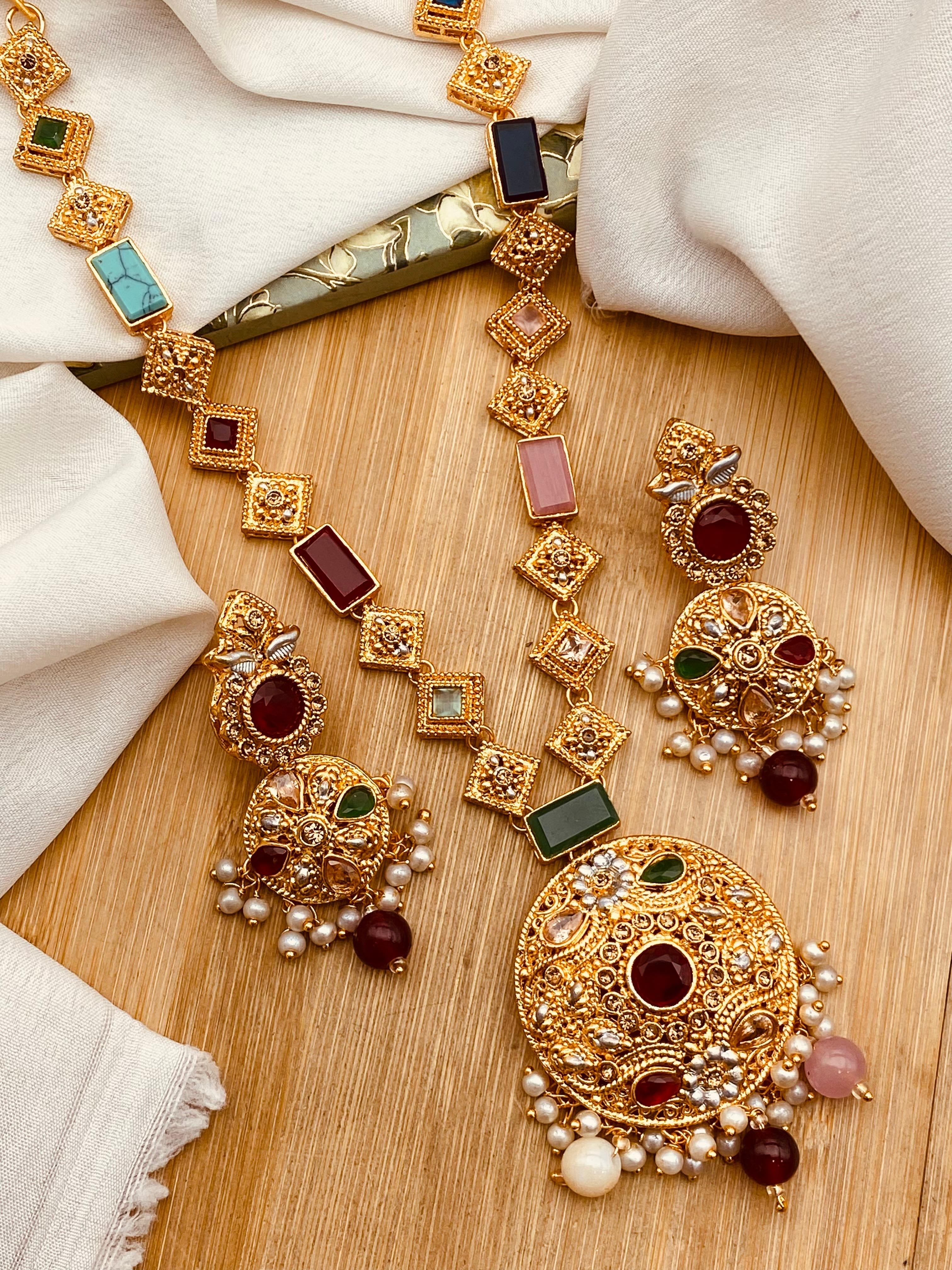 Latest Style Egyptian Mala With Earring NJ-1503 Nayab Jewellery