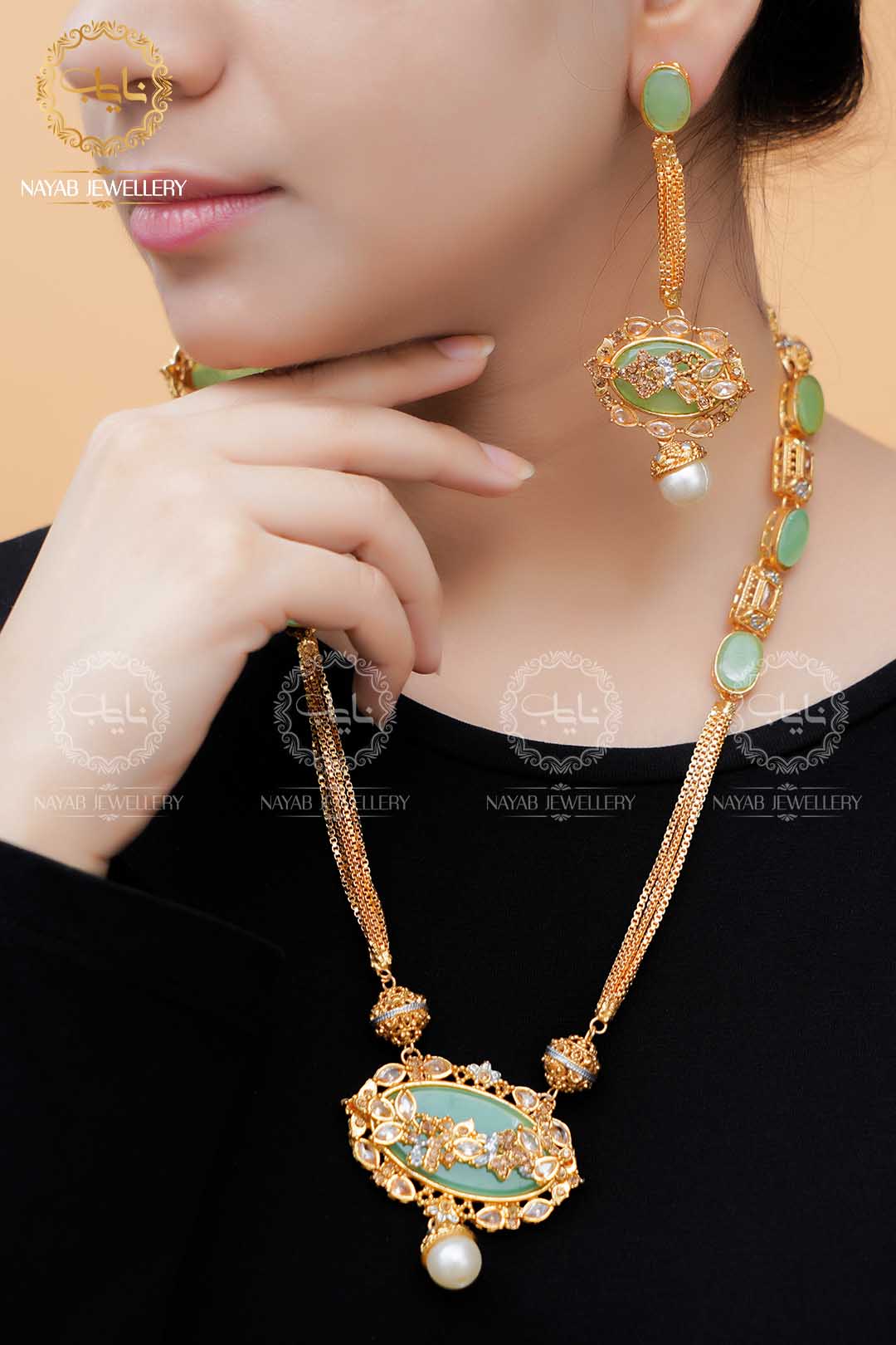 Royal Egyptian Mala Set with Earring NJ-1177