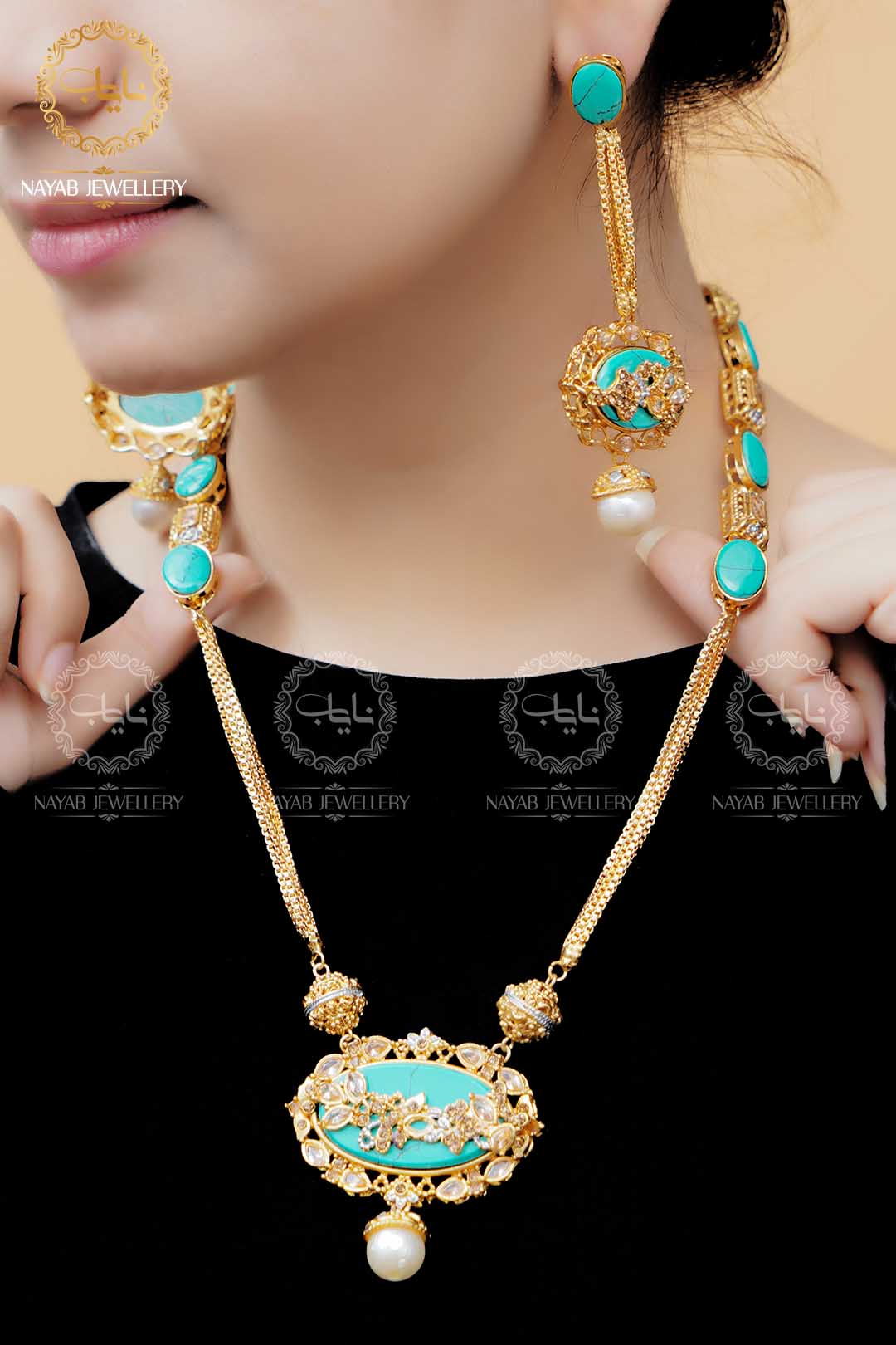 Royal Egyptian Mala Set with Earring NJ-1177