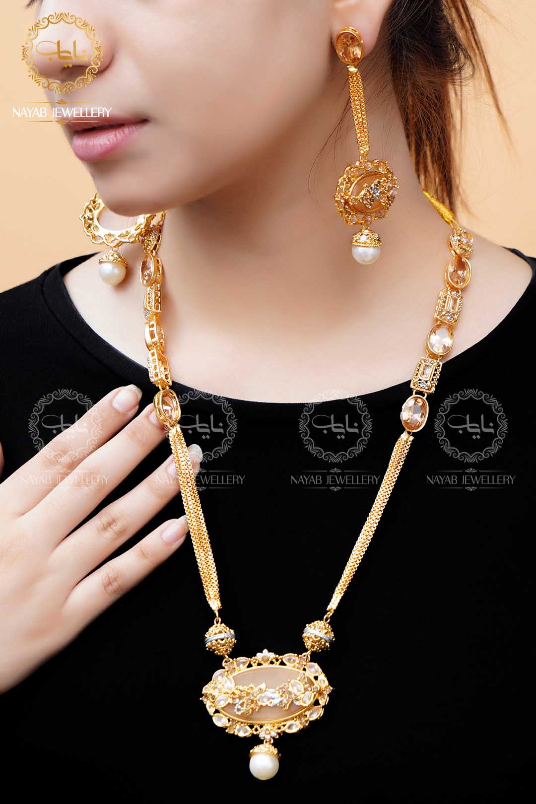 Royal Egyptian Mala Set with Earring NJ-1177