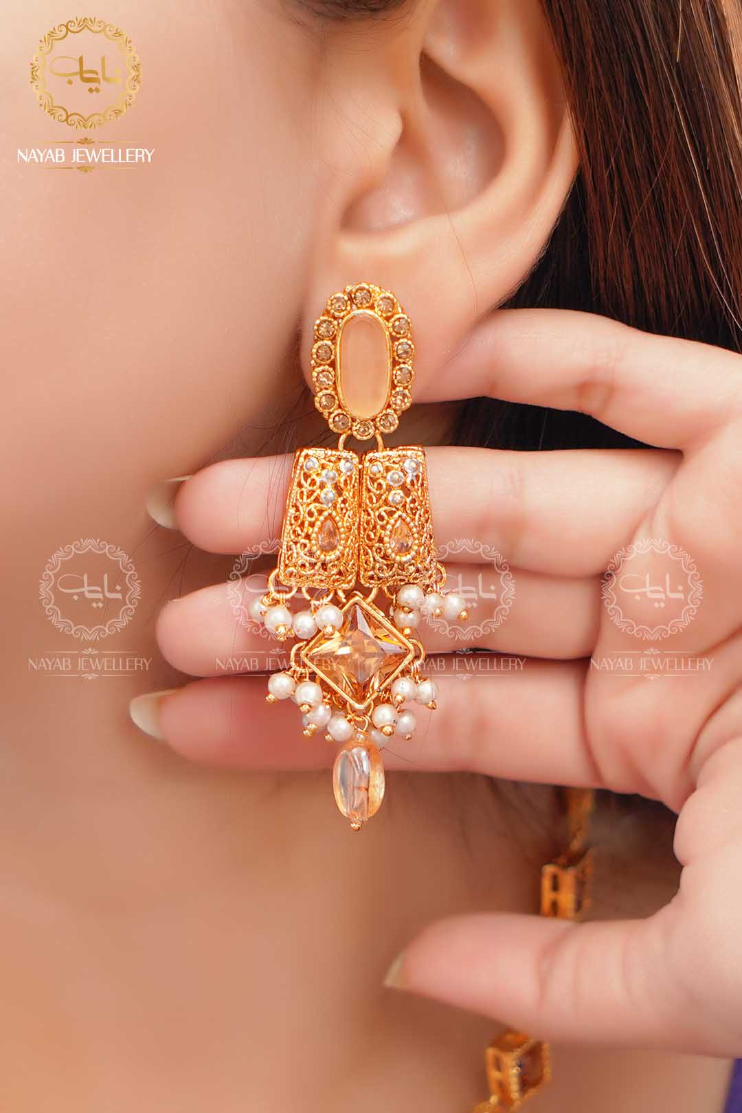 Elegant Egyptian Mala Set with Earring NJ-1212